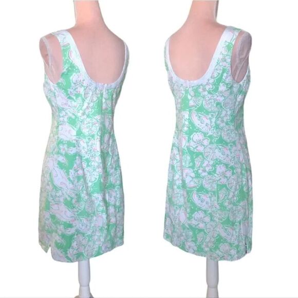 Lilly Pulitzer Y2K Discontinued Green Beach Bach Mini Janice Dress Size 6 - Picture 6 of 13